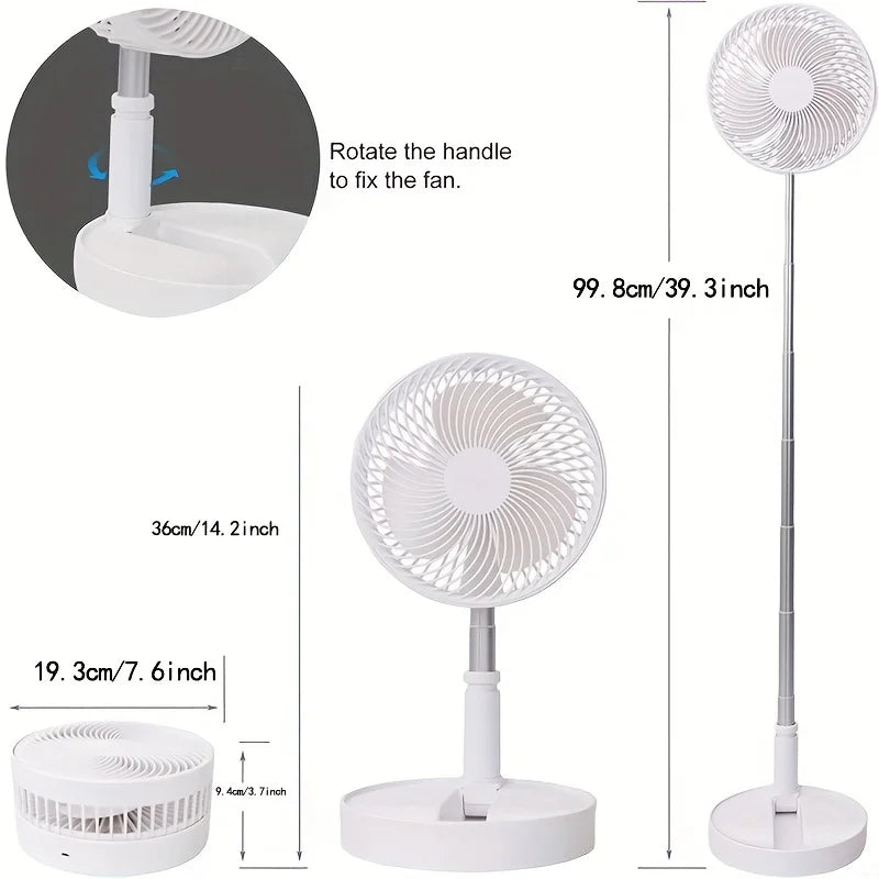 Voltura FoldPro™ — Whisper-Quiet, Foldable, and Portable Oscillating Fan