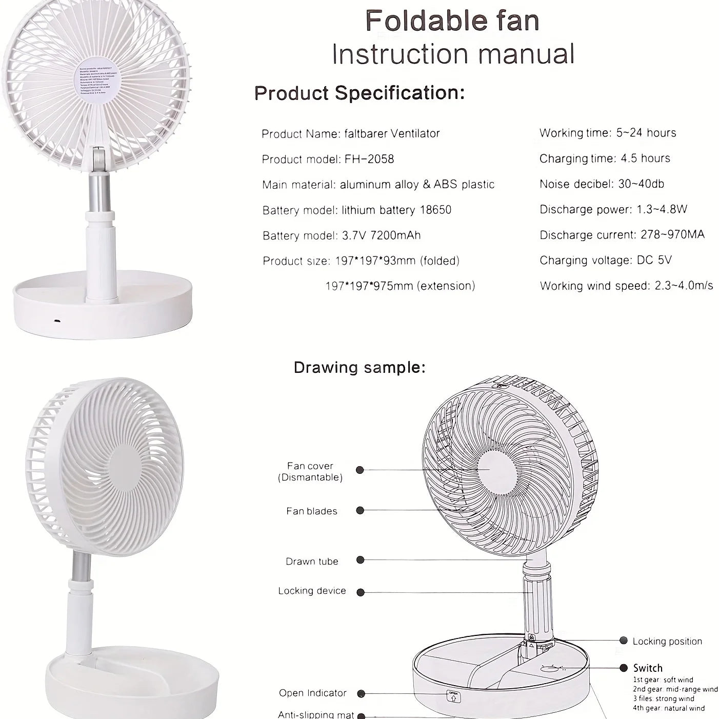Voltura FoldPro™ — Whisper-Quiet, Foldable, and Portable Oscillating Fan