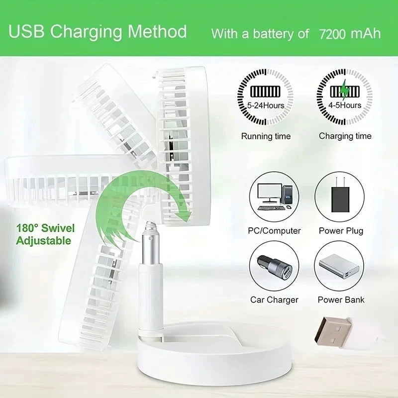 Voltura FoldPro™ — Whisper-Quiet, Foldable, and Portable Oscillating Fan